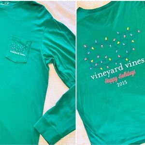 VINEYARD VINES Whale Holiday Lights Long Sleeve Tee Christmas T-shirt 2015
